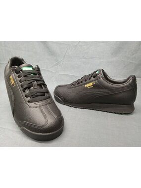 Puma Roma 24 Standard Jr (GS) Sneakers Black Boys Size 4.5 NEW NO BOX!